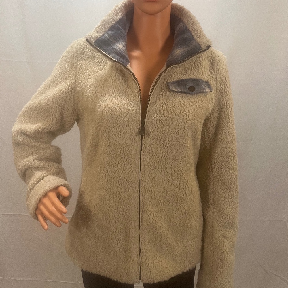 Pendleton zippered fleece jacket with wool collar